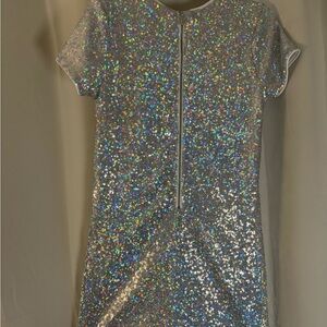 Calvin Klein Glittering Silver Kids Dress